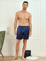 [Dark Blue] SilkSilky  Men's Sleep Shorts 004