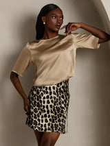 [Champagne] SilkSilky  Half Sleeve Women's T-Shirt 003