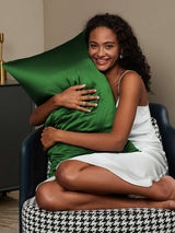[Dark Green] SilkSilky  22Momme Pure Silk Pillowcase 002