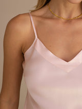 [Light Pink] SilkSilky  Spaghetti Strap V Neck Camisole Top 005