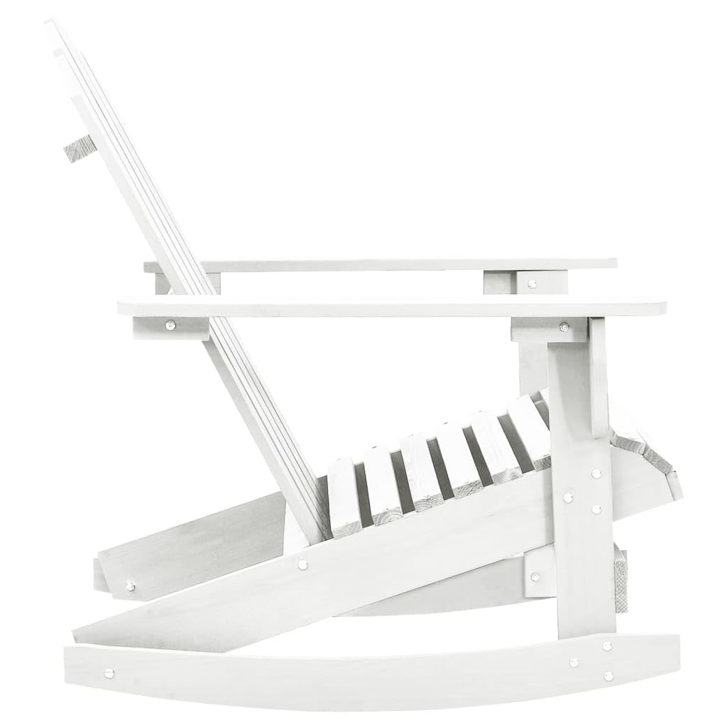 vidaXL Solid Wood Patio Rocking Chair in White - Vintage Inspired Outdoor Armchair for Garden and Patio Living Space