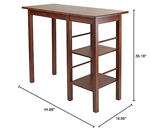 Ergode Wood Egan Breakfast Table | Versatile & Modern Design | 2 Shelves | Solid Wood | Easy Assembly | (94144-VV)
