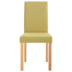 vidaXL Dining Chairs in Green Fabric, Set of 6, Ergonomically Designed, Solid Rubber Wood Frame - Perfect for Kitchen or Dining Room