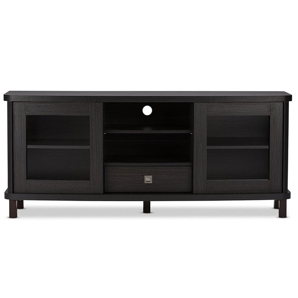Baxton Studio TV838071-Embosse Television-Stands, Grey/Dark Brown