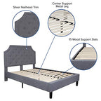 Flash Furniture Brighton Full Size Tufted Upholstered Platform Bed In Light Gray Fabric