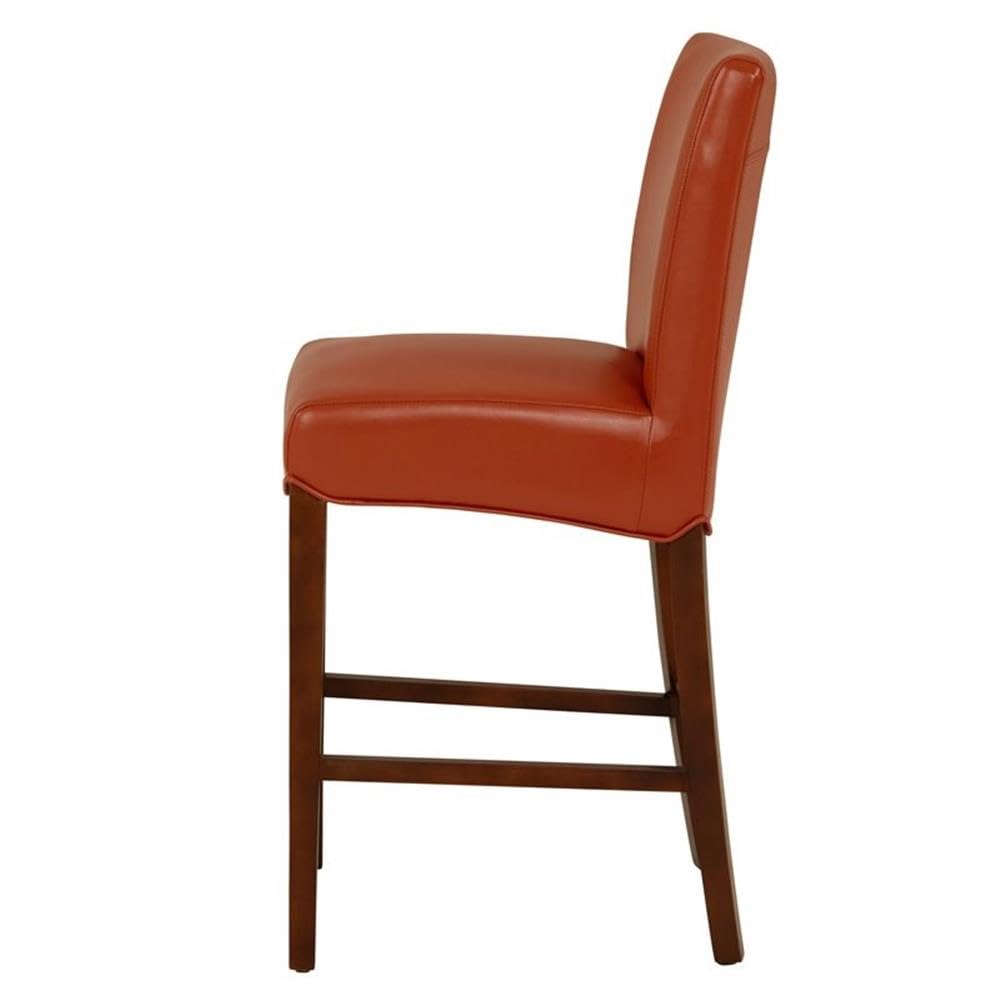 New Pacific Direct Milton Bonded Leather Counter Bar & Counter Stools, Pumpkin Brown