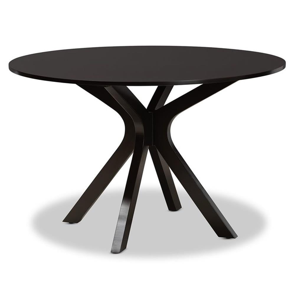 Baxton Studio Elena Modern and Contemporary Grey Fabric Upholstered and Dark Brown Finished Wood 7-Piece Dining Set