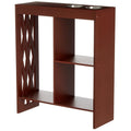 Decorative End Table with Drink Holder - Walnut