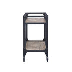 Acme Jorgensen Rectangular Wooden Serving Cart with 2 Shelves in Black