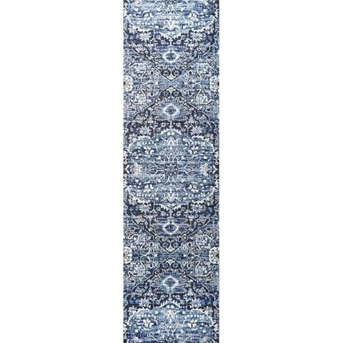 Alora Decor Swagger 2'3" X 7'7" Medallion Lt. Blue/Medium Blue/Dk Blue Area Rug