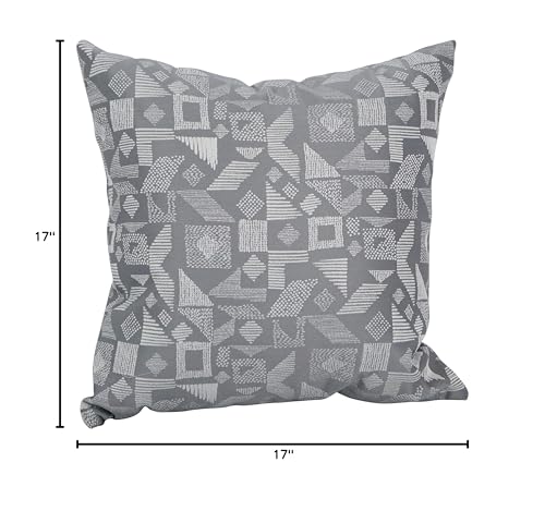 Blazing Needles Square Polyester Jacquard Throw Pillow, 17", Nina Greyst