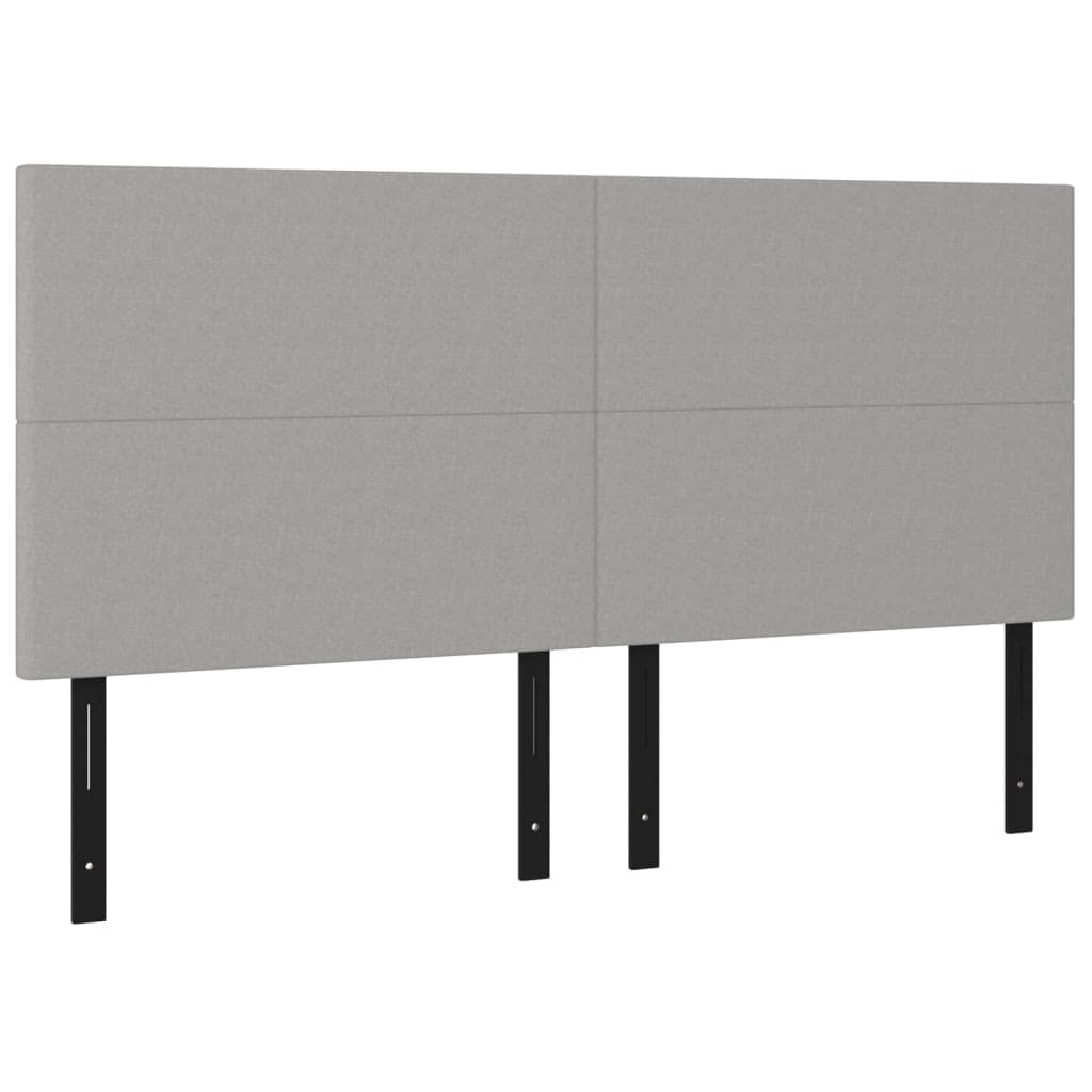 Vidaxl 4X Headboards Home Indoor Bed Accessory Bedroom Upholstered Headboard Bed Header Furniture Light Gray 35.4"X2"X30.7"/34.6" Fabric