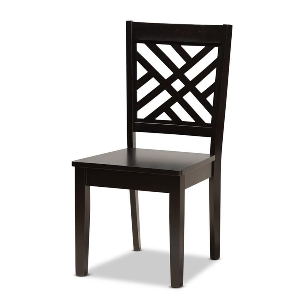 Baxton Studio Ani Modern and Contemporary Dark Brown Finished Wood 7-Piece Dining Set