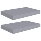 Floating Wall Shelves-SKM Floating Wall Shelves 2 pcs Gray 15.7x9.1x1.5 MDF