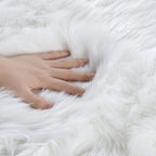 Orinova White Shag Washable Area Rugs For Living Room Faux Sheepskin Fuzzy Fur Rug For Bedroom Nursery Rug 3X5 Teen Room D  Cor