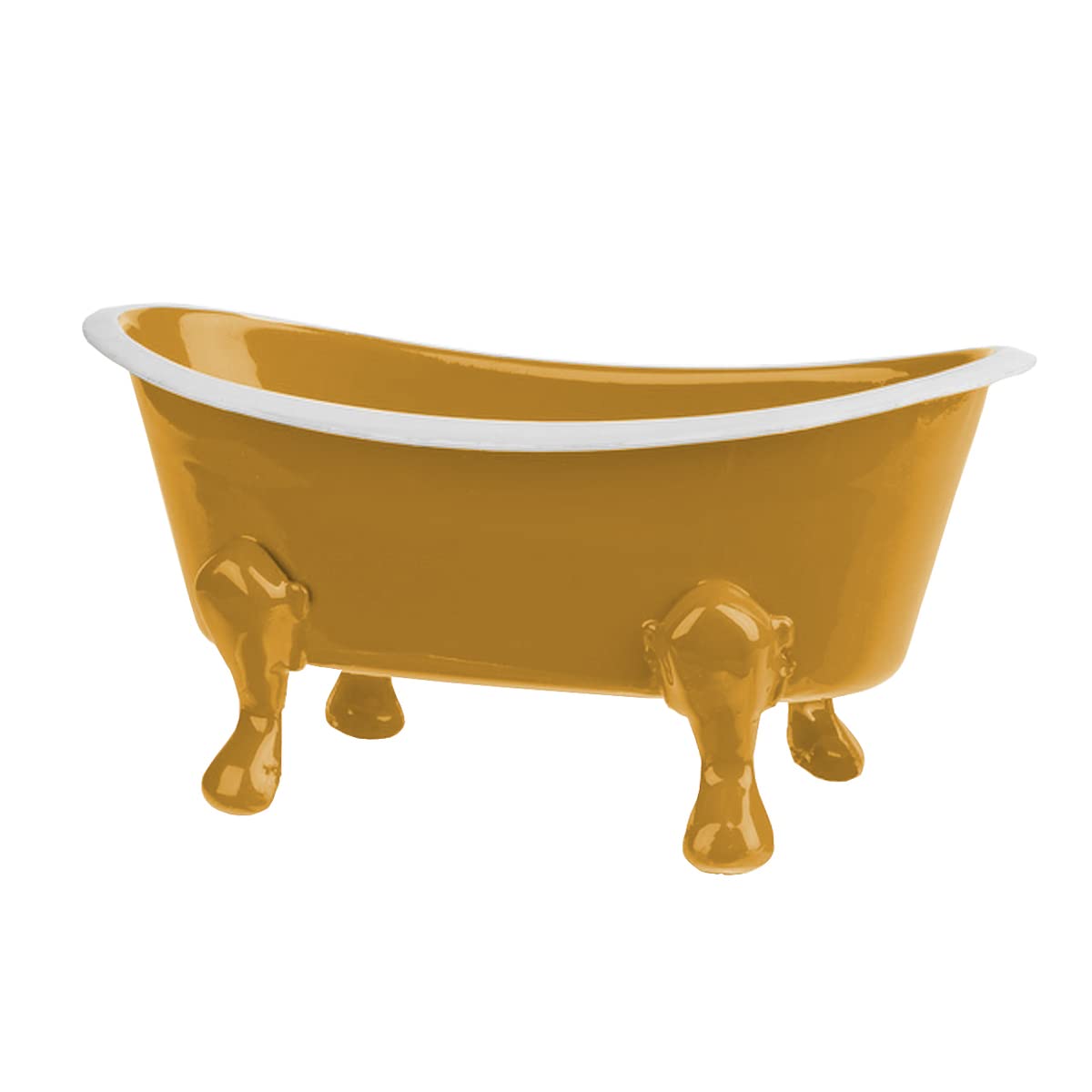 Rustic Enamel 1 Piece 5.5 Metal Clawfoot Mini Bathtub Soap Dish Mini Bath Tub Decoration Clawfoot Tub Soap Caddy Collection (Mus