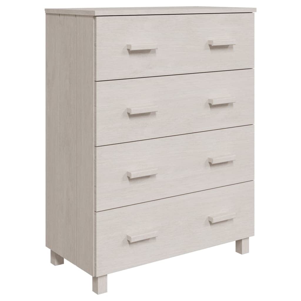 vidaXL HAMAR Sideboard - Solid Wood Pine & MDF - White, 31.1"x15.7"x40.7" - Decorative and Practical Addition to Any Decor, 4 Drawers for Ample Storage