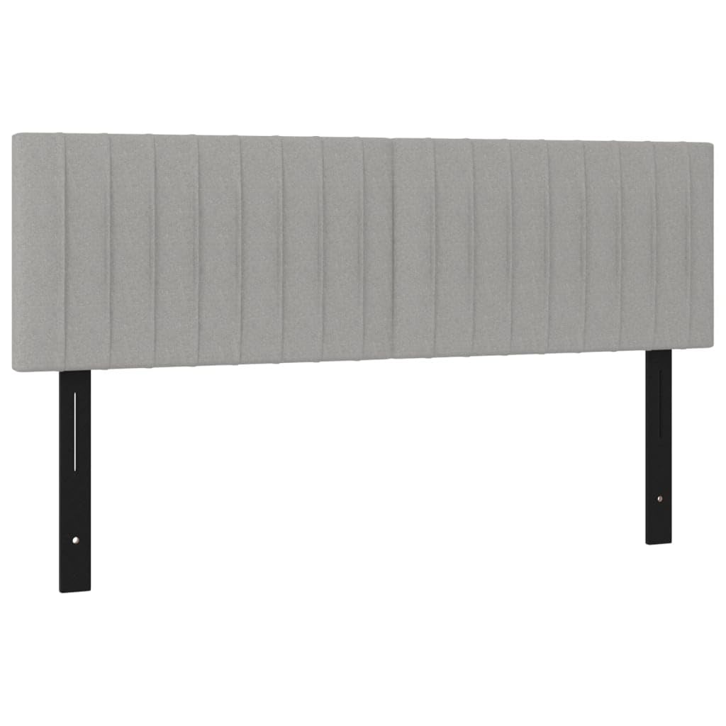 Vidaxl Classic Design Headboards In Light Gray Fabric - 100% Polyester Upholstery, Solid Larch And Engineered Wood Construction, Foam Filled, Set Of 2