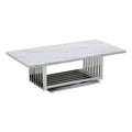 Best Quality Furniture Ct310 Coffee Table, White/Silver