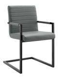 Modway Savoy Vegan Leather Dining Chair Set of 2, Gray