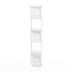 Furinno Econ 5-Tier Zigzag Corner Shelf Bookcase, Bookshelf, White/White