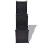 vidaXL Storage Cube Organizer 6 Compartments Black Cloth Shoes Shelf Bookcase