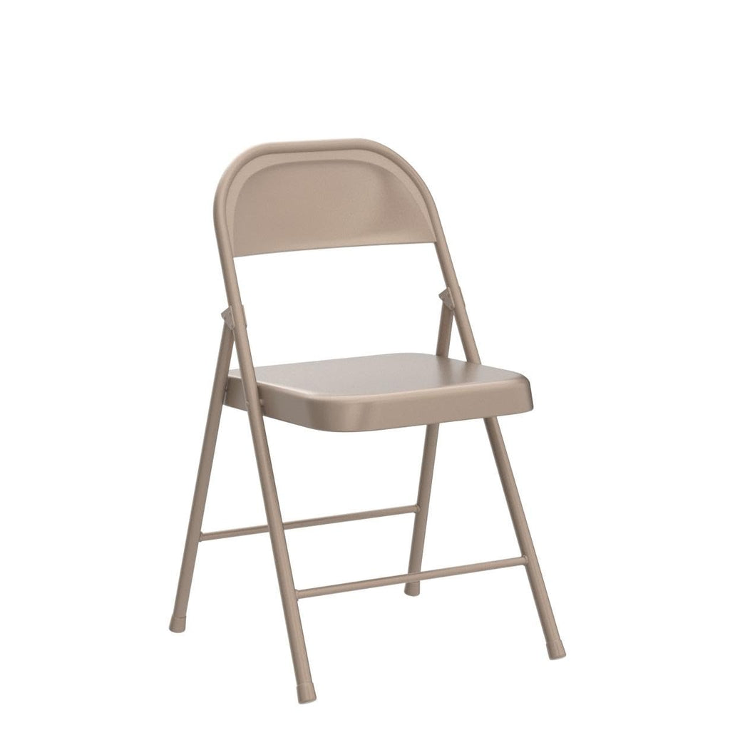 Cosco Smartfold All-Steel Folding Chair, 4-Pack, Antique Linen