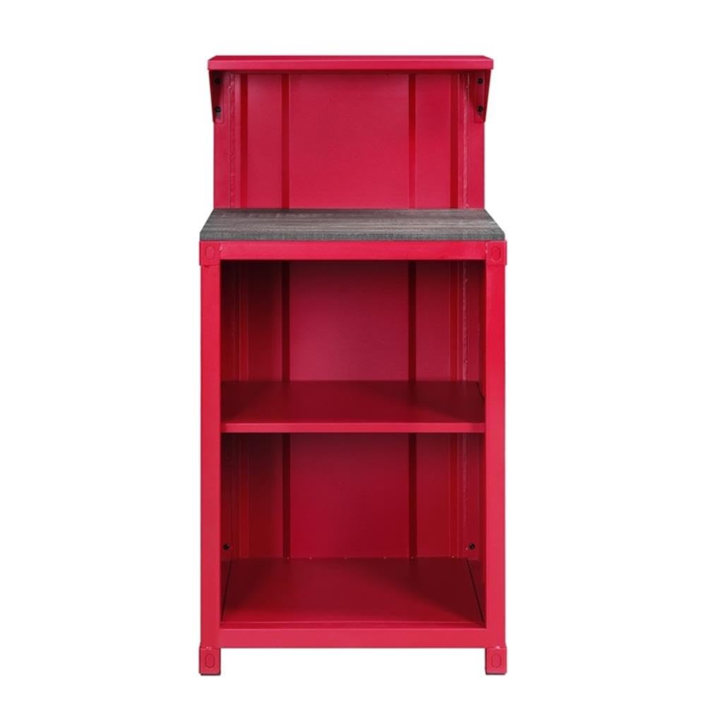 ACME Cargo Metal Reception Desk with 2 Compartments in Red