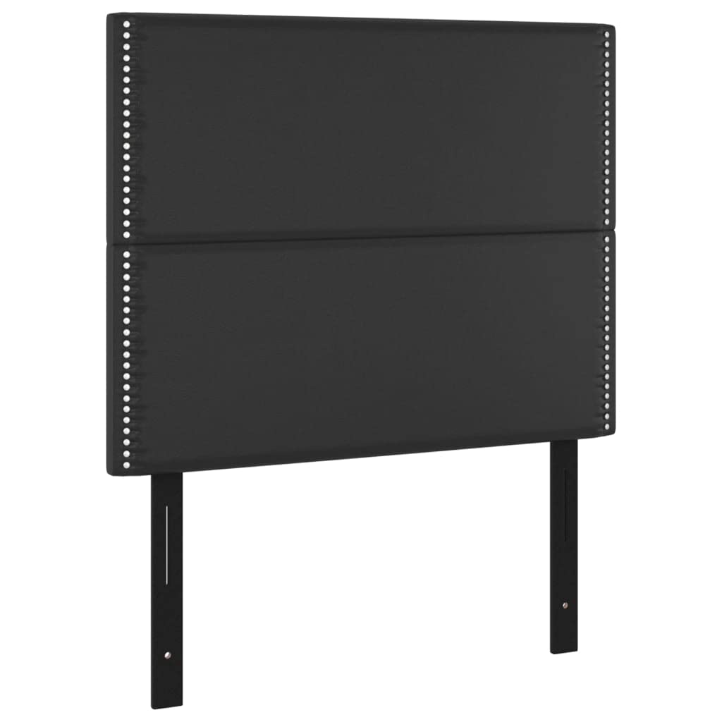 Vidaxl Classic Headboards 2 Pcs Black Faux Leather - Stylish Design, Solid Larch And Engineered Wood, Comfortable Foam Filling, 39.4"X2"X30.7"/34.6" Size