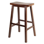 Ergode Exquisite Dining Set | Double Drop Leaf Table | Ladder Back Chairs | Solid Wood | Walnut Finish | (94380-VV)