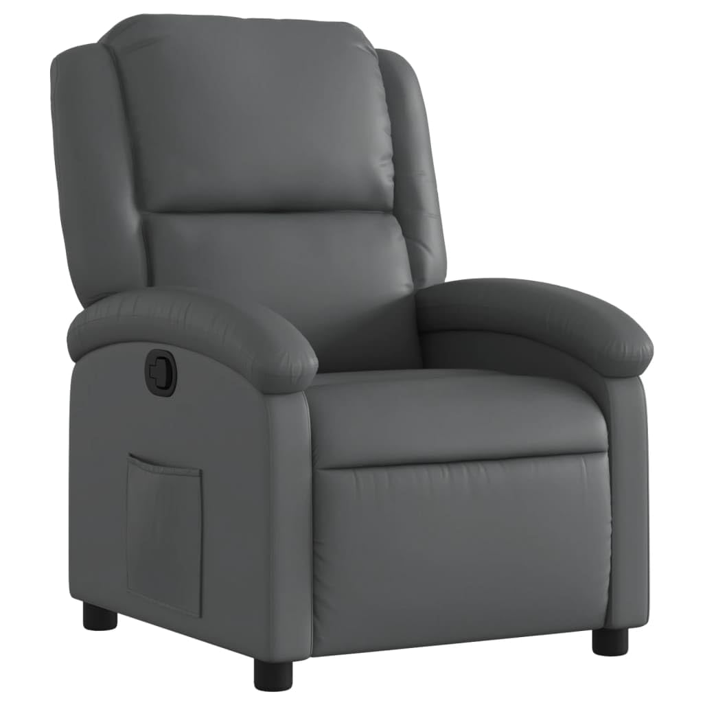 vidaXL Reclining Chair, Chair with Armrest Backrest, TV Relax Rest Chair, Seat for Living Room Home, Synthetic Leather Cream, sin opciones de masaje, 371776