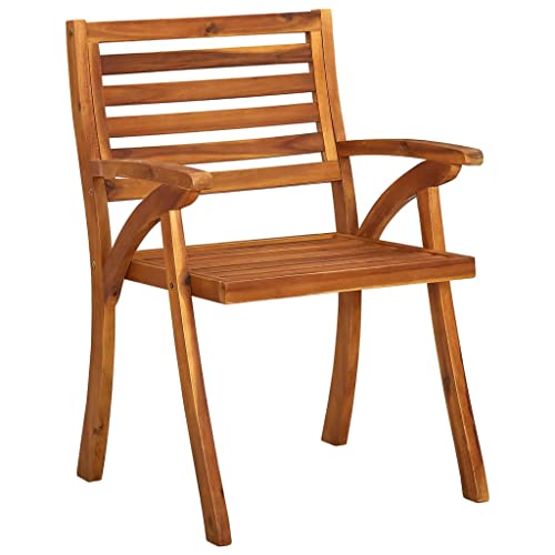 vidaXL 4X Solid Acacia Wood Patio Chairs with Cushions Wooden Furniture Garden Outdoor Terrance Backyard Dining Chair Seating Armchair