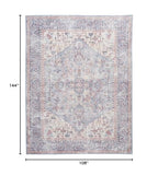 HomeRoots 522425 9 x 12 ft. Blue Floral Power Loom Distressed Rectangle Traditional Area Rug