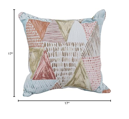 Blazing Needles Square Polyester Jacquard Throw Pillows, 17", Kandafrt Blush 4 Count