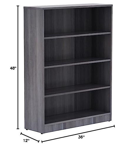 Lorell Weathered Charcoal Laminate Bookcase 48"x36"