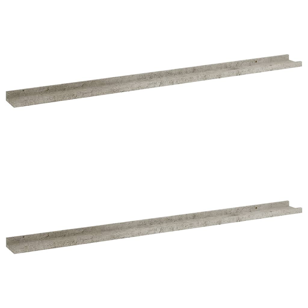 Furniking Wall Shelves 2 pcs Concrete Gray 45.3"x3.5"x1.2"