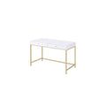 Acme Ottey Desk in White High Gloss and Gold