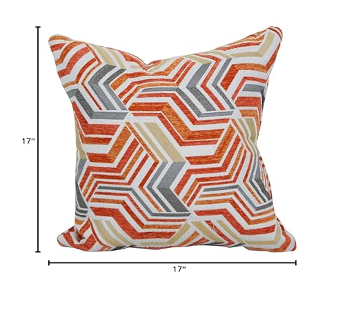 Blazing Needles Square Jacquard Throw Pillows, 17", Zucchini Tanger 4 Count