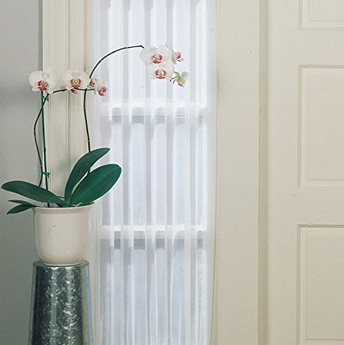 No. 918 Emily Sheer Voile Curtain Panel, 28"W x 72"L, White, Model 49474, Rod Pocket Design