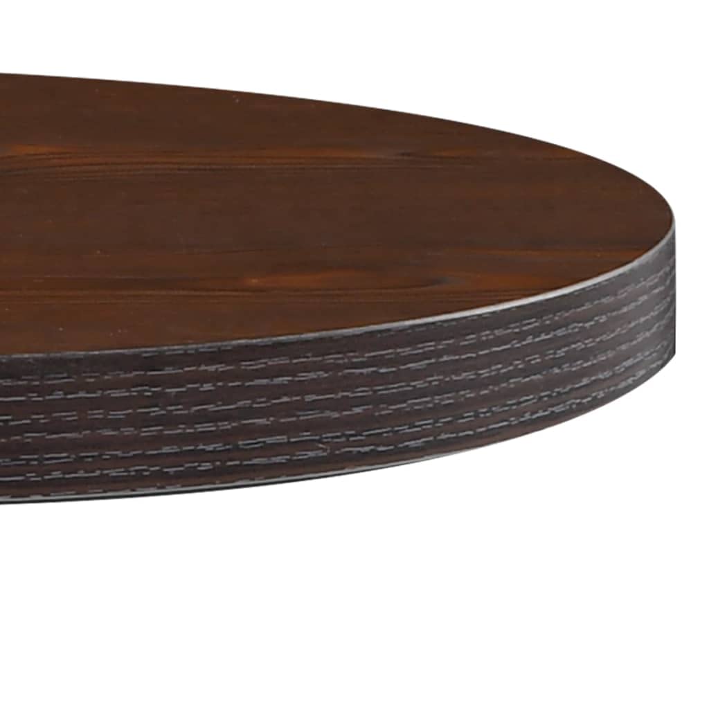 Vidaxl Bistro Table With Modern Style, Dark Brown Round Mdf Top With Wood Grain Pattern, Ideal For Restaurants, Cafes Or Home, 23.6" Diameter