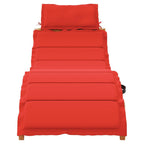 vidaXL Ligstoelen met kussens 2 St massief acaciahout Rood, tuinstoel, terrasmeubel, zonnebed, tuinmeubel, ligstoel, tuinbed, ligbed tuin, 3214837