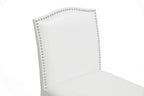Libra White Modern Bar Stool with Nail Head Trim - Set of 2