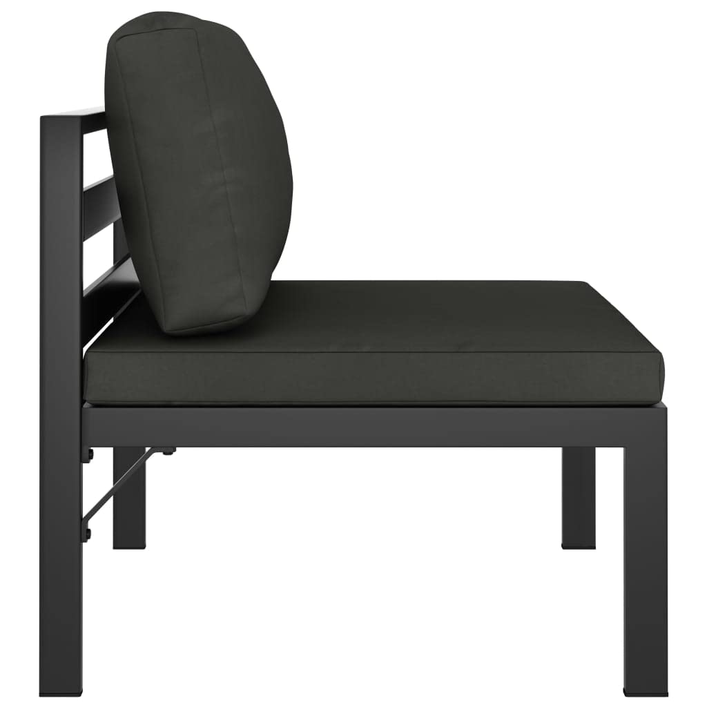 Sectional Middle Sofa with Cushions Aluminum Anthracite