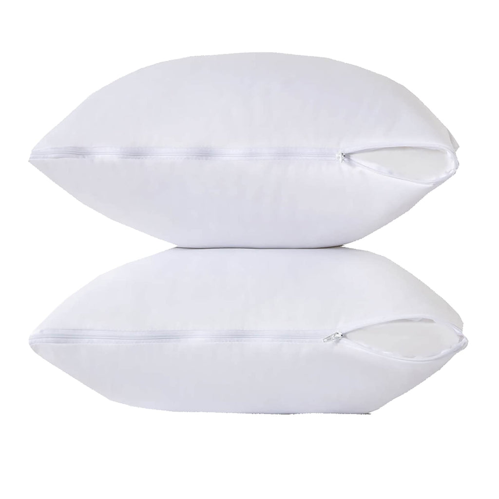 Kingnex 2 Pack Feather Proof Pillow Protectors 20X20 Waterproof Pillow Covers For Square Throw Pillow 20X20