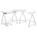 Acme Dazenus Glass Top Computer Desk in Clear Glass and White