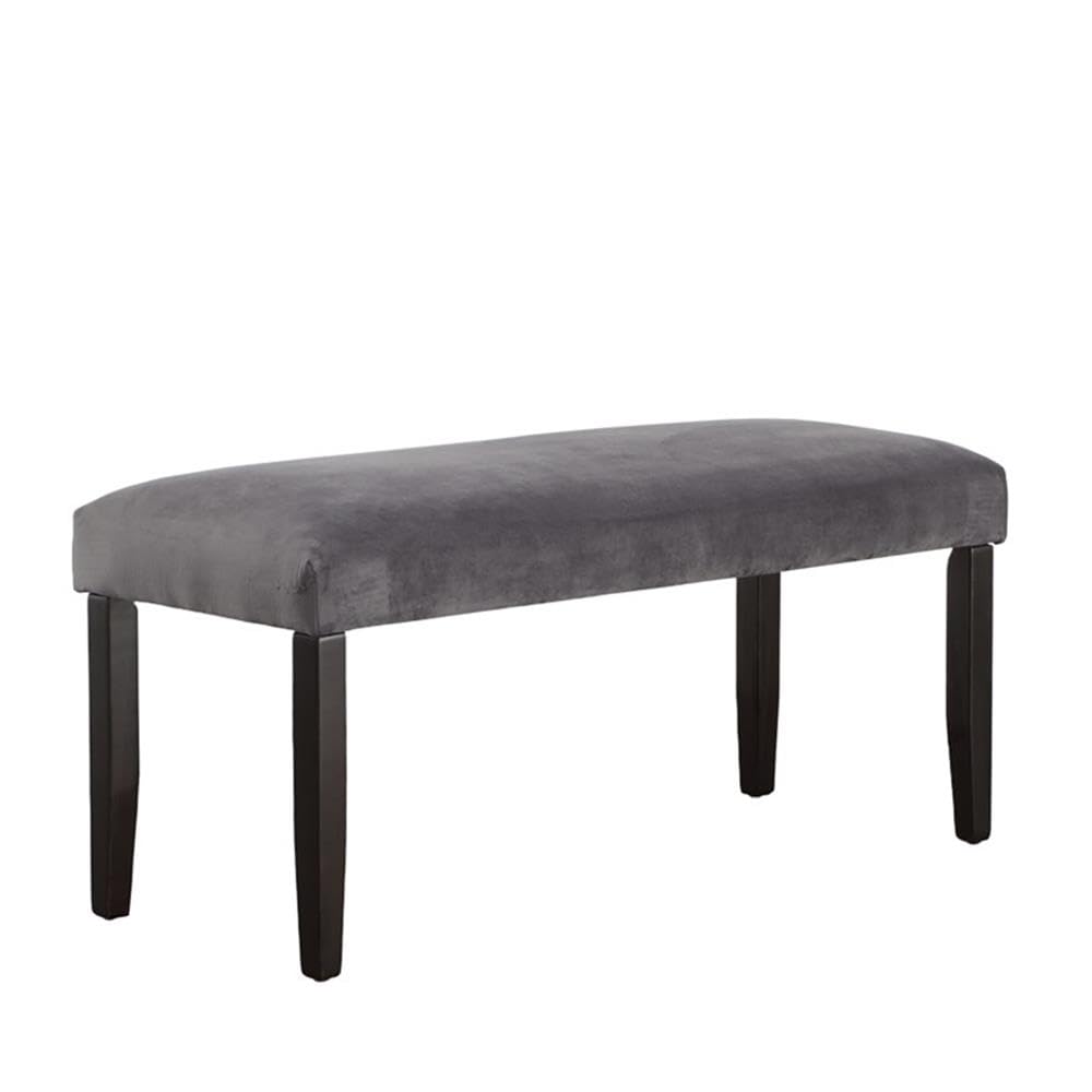 Steve Silver Furniture Napoli 6pc Grey Marble Dining Table Set, Transitional Design, 64" Grey Marble Table w/ 4 Velvet Side Chairs w/Matching Velvet Bench, Dining Room, 64" L x 38" W x 30" H, Grey