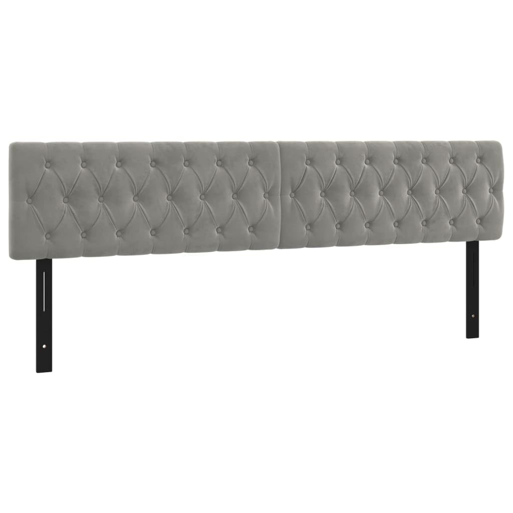 Vidaxl Headboards 2 Pcs Light Gray 39.4"X2.8"X30.7"/34.6" Velvet