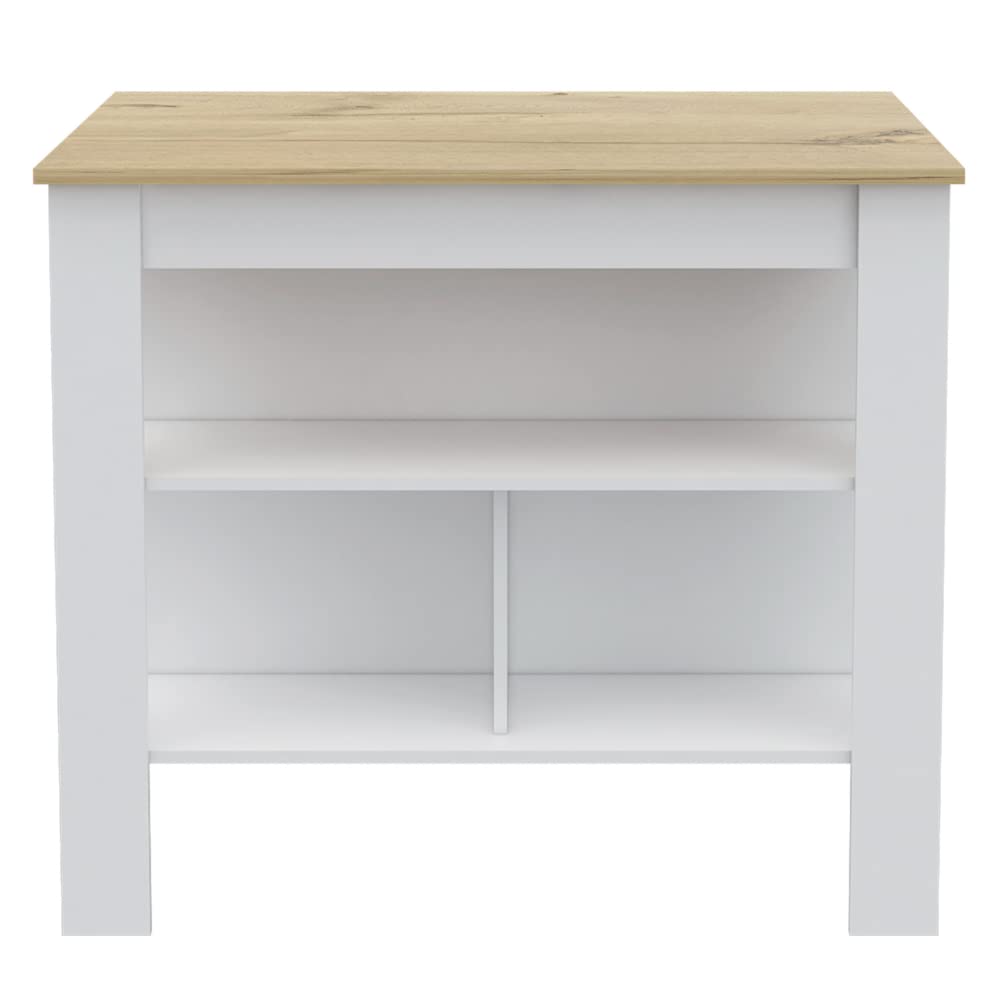 California Kitchen Set,35.4" H X 40.5" W X 27.5" D,White/Light Oak