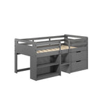 Acme Fabiana Twin Loft Bed with Storage in Gray Finish