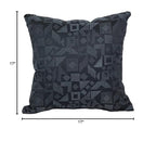 Blazing Needles Square Polyester Jacquard Throw Pillows, 17", Nina Jet 2 Count